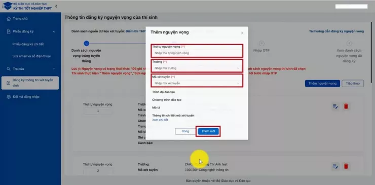 6 bước thí sinh phải làm khi đăng ký nguyện vọng xét tuyển đại học - 5